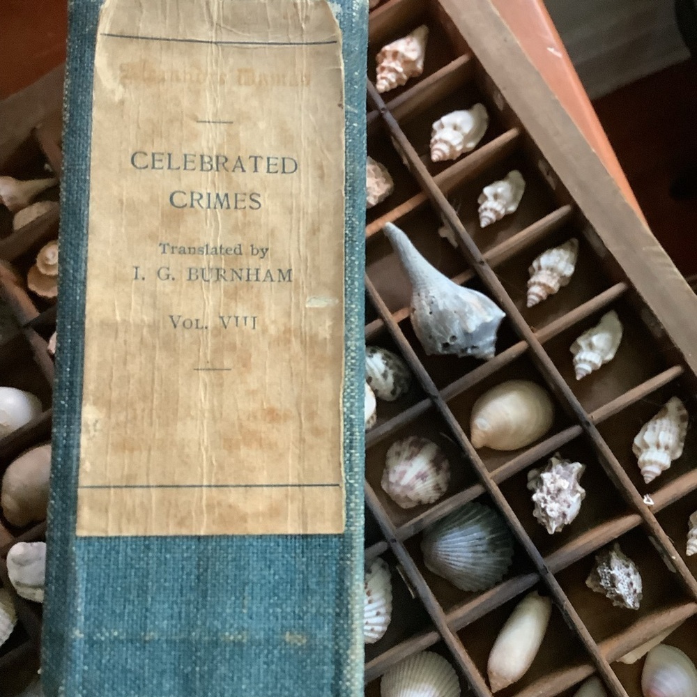 Antique Blue Aqua Book Celebrated Crimes Vol VIII I.G. Burnham